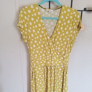 Boden Chartreuse Midi dress with Pockets - Size 8
